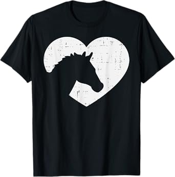 Heart Horse Silhouette Riding Rider Equestrian Men Women T-Shirt
