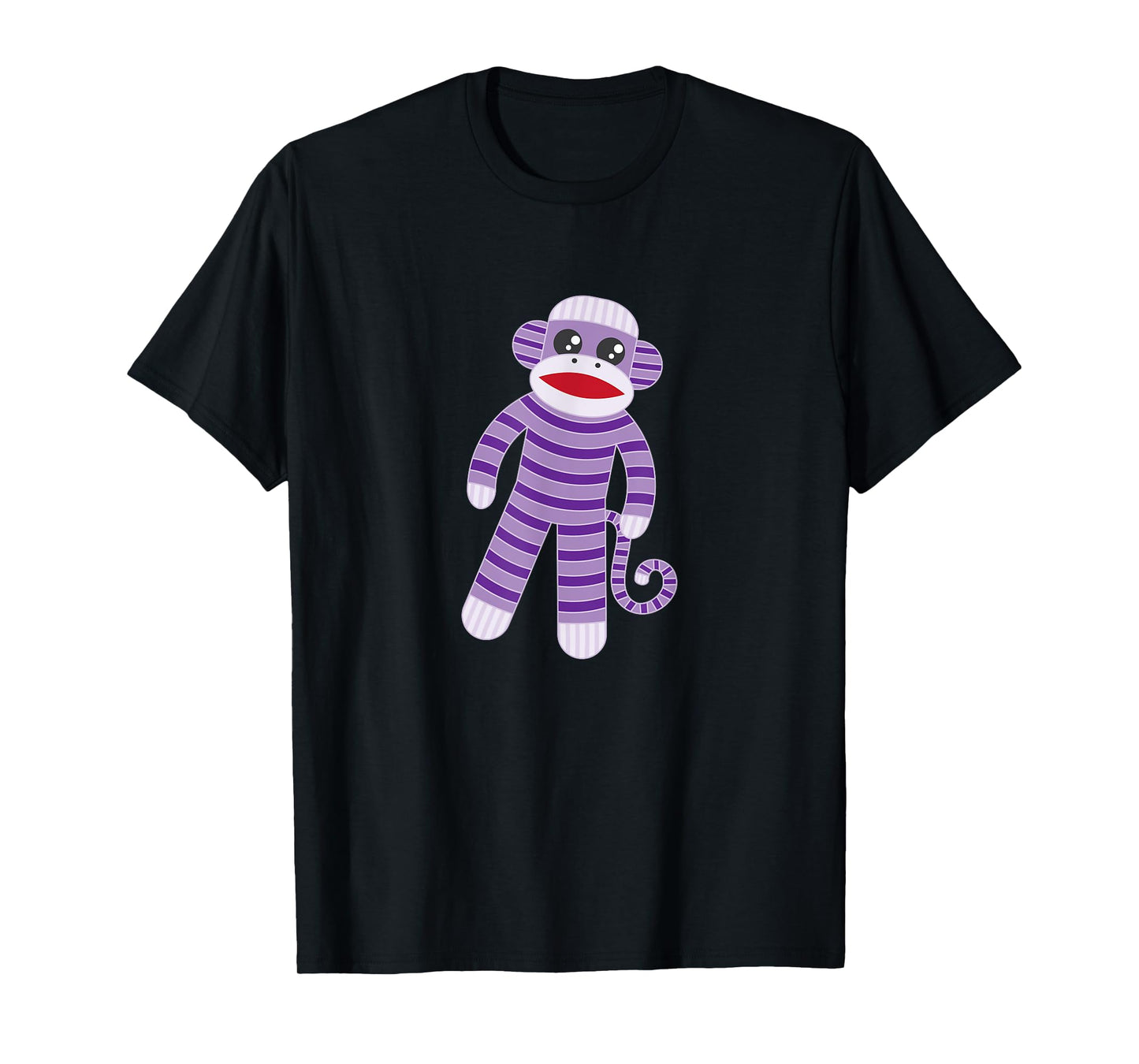 Cute Purple Striped Sock Monkey T-Shirt T-Shirt