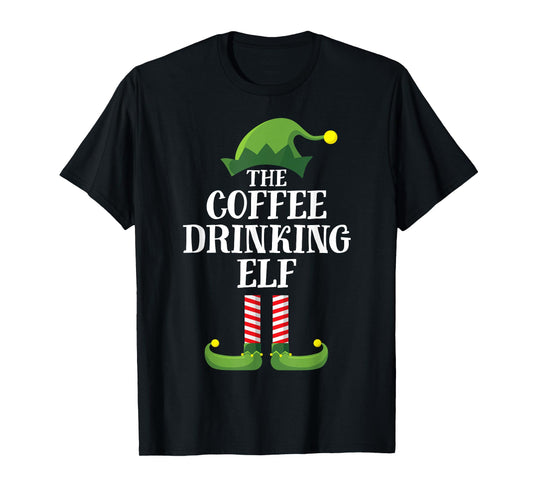 Coffee Elf Shirt Matching Family Group Funny Christmas T-Shirt