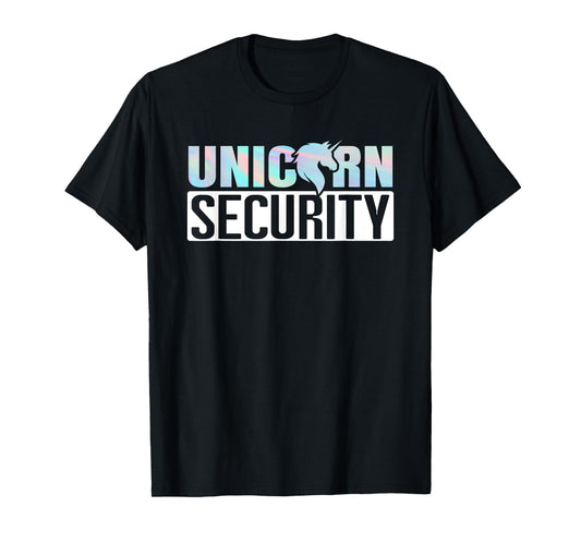 Halloween Dad Mom Daughter Adult Unicorn Security Costume T-Shirt
