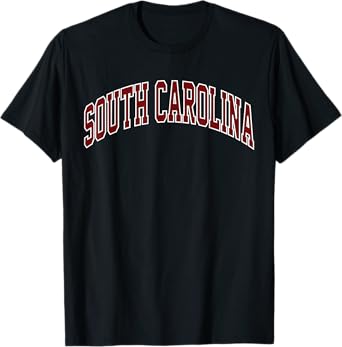 Retro South Carolina Souvenir South Carolina Red White Black T-Shirt