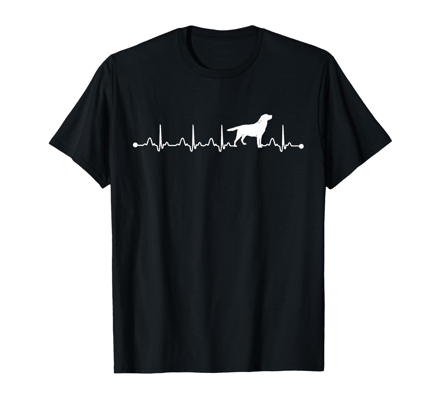 Labrador Retriever Heartbeat ECG Funny Dog Mom Men Women Girls Kids T-Shirt
