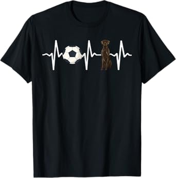 Soccer Black Great Dane Heartbeat Dog Lover T-Shirt