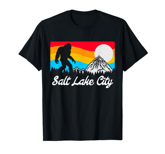 Salt Lake City Utah Vintage Bigfoot Souvenir Design T-Shirt