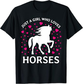 Just A Girl Who Loves Horses Cowgirl Horse Girl Riding T-Shirt