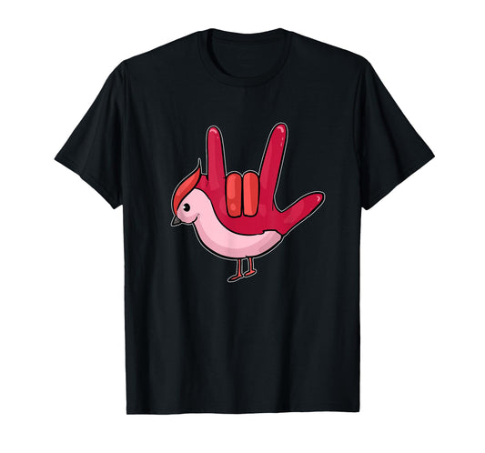 Asl Ily Shirt American Sign Language Bird I love You Gift T-Shirt