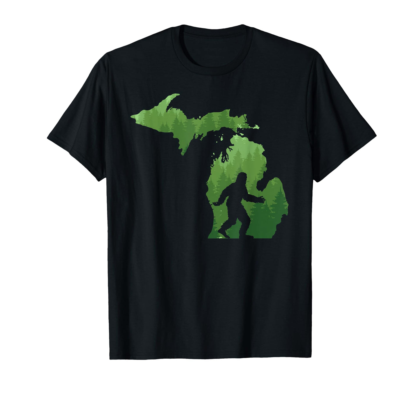State of Michigan Map Bigfoot Shirt Funny Sasquatch Gift T-Shirt