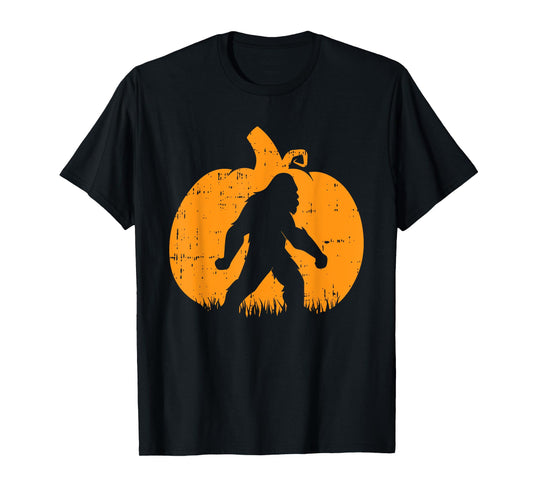 Bigfoot Pumpkin Halloween Costume Sasquatch Men Women Kids T-Shirt