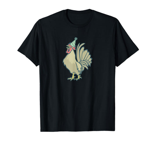 Birthday Rooster T-Shirt, Chicken Birthday Hat Rooster Kids T-Shirt