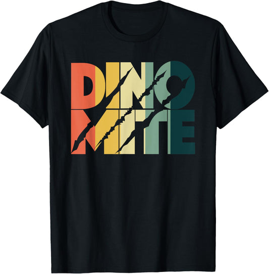Dino Mite Retro Design Dinosaur Graphic T Shirt T-Shirt