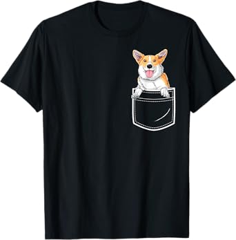 Corgi in Your Front Pocket T Shirt Men Dog Lover Puppy Gift T-Shirt