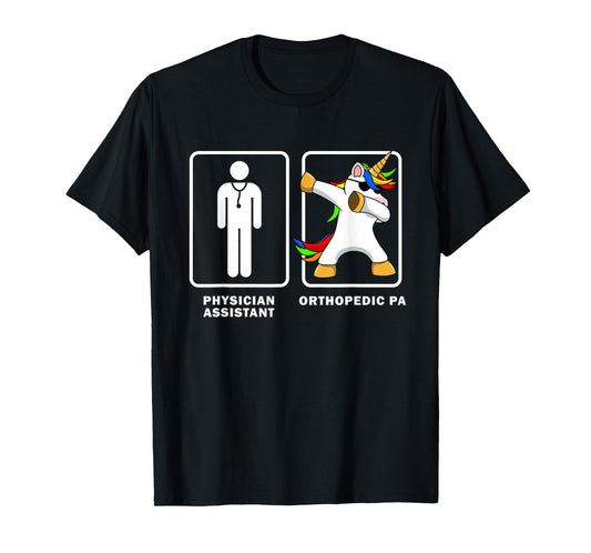 Physician Assistant Orthopedic PA Dabbing Unicorn Funny Dab T-Shirt