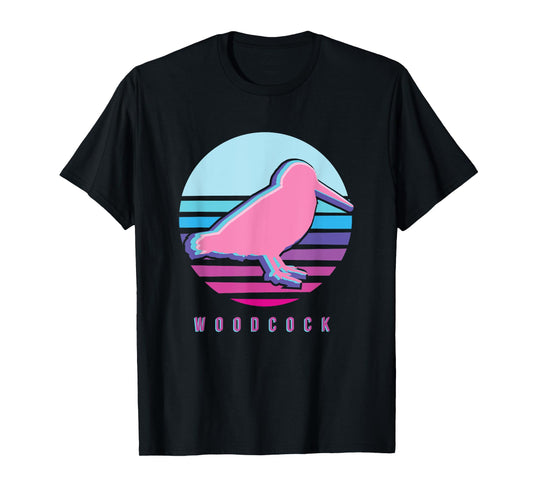 American Woodcock Bird Retro Vaporwave Unique Birding Gift T-Shirt