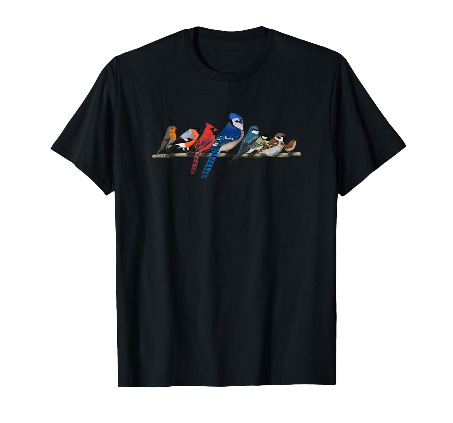Garden Birds Blue Jay Bullfinch Ornithologist Biologist T-Shirt