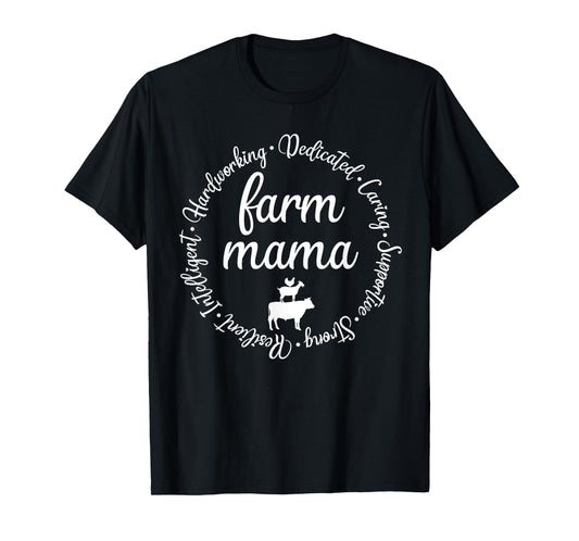 Farm Mama Hardworking Dedicated Goat Chicken Pig Cow Sheep T-Shirt