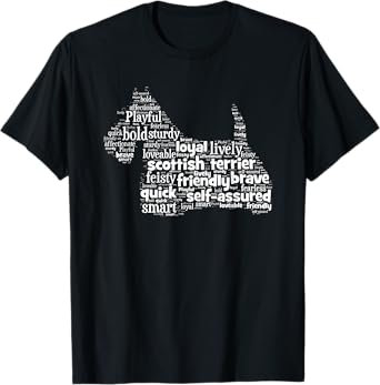 Scottish Terrier Scottie Dog Word Art Dog Lovers T-Shirt T-Shirt for Men Women Girls Kids