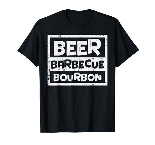 Barbecue Bourbon Fun Bbq Grill Meat Grilling Dad Men T-Shirt