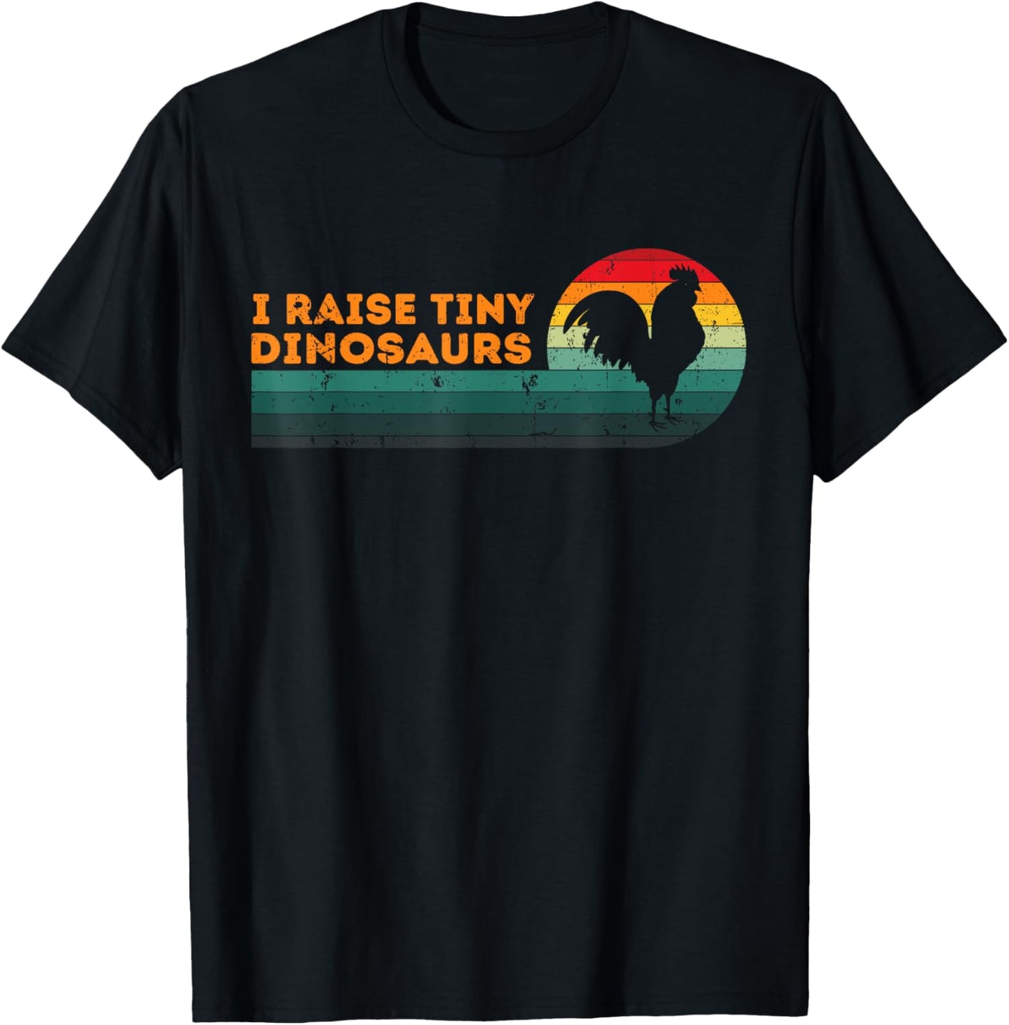 I Raise Tiny Dinosaurs Retro Vintage Silhouette Chicken T-Shirt