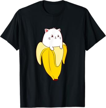 Cat Banana Kitten Lover Funny Kawaii Neko Pet Owner Men Women Girls Kids T-Shirt