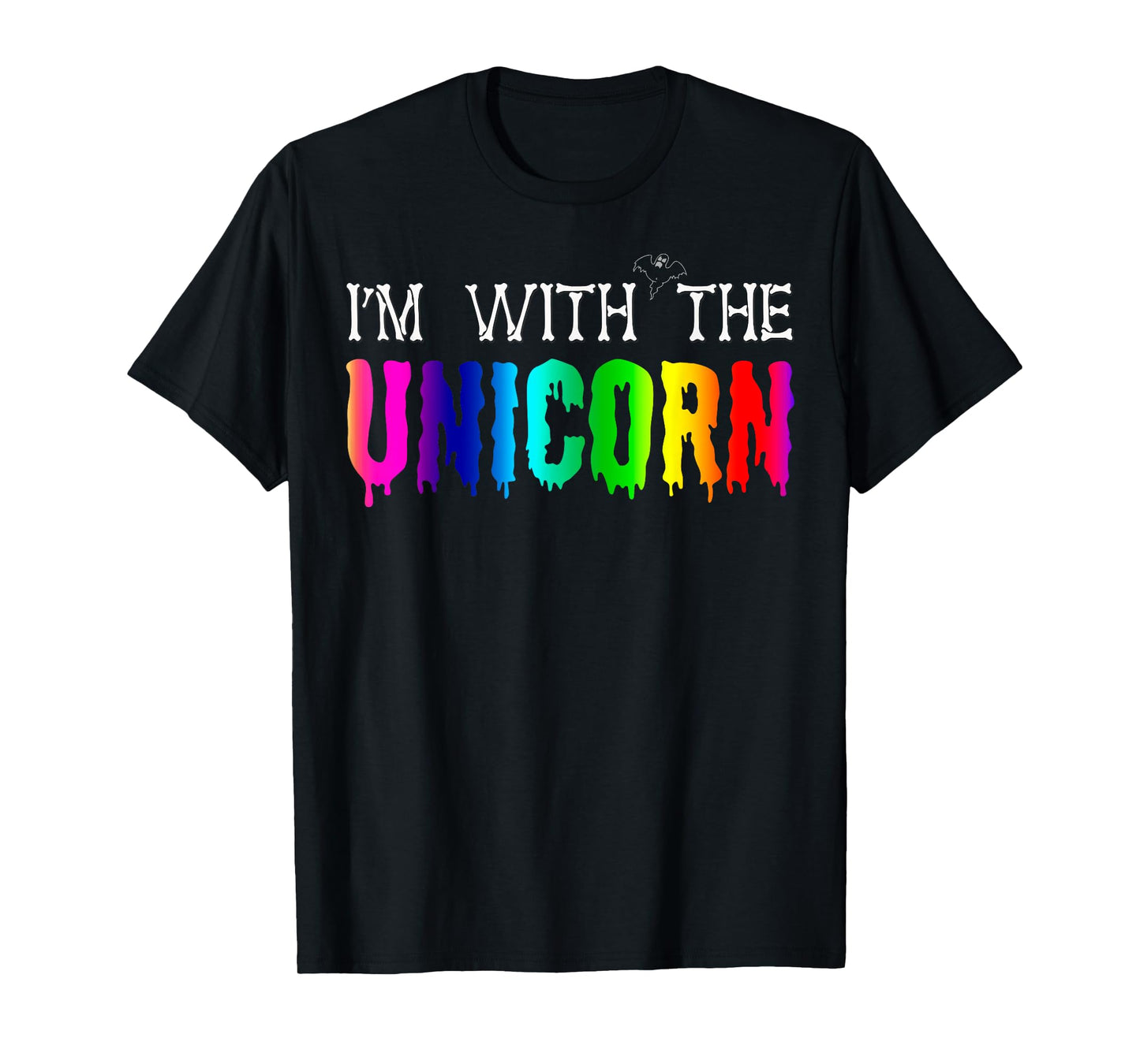 I'm With Unicorn Funny Rainbow Couple Halloween Cosplay T-Shirt