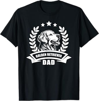 Golden Retriever Dad - With Banner and Ear Wreath T-Shirt
