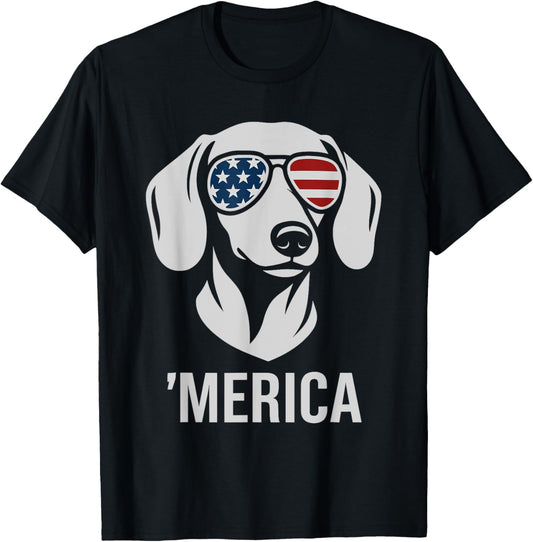 American Flag Dachshund Dog 4th Of July Dachshund Dog Mom T-Shirt