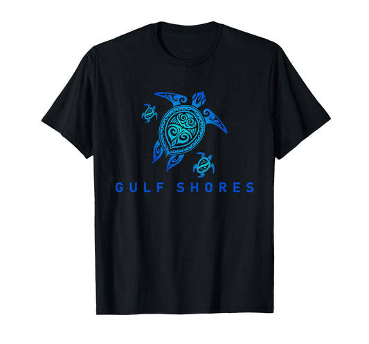 Gulf Shores Alabama T-Shirt Sea Blue Tribal Turtle T-Shirt