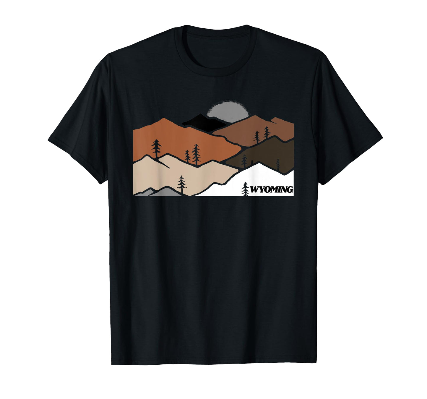 Wyoming Retro Vintage Mountain Outdoors State Graphic T-Shirt