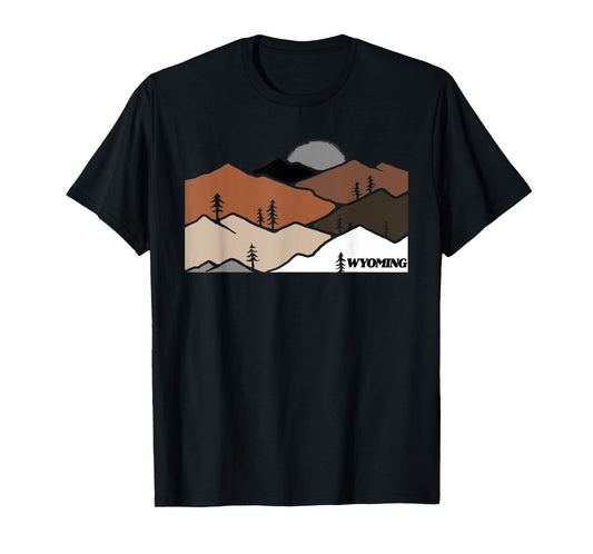 Wyoming Retro Vintage Mountain Outdoors State Graphic T-Shirt