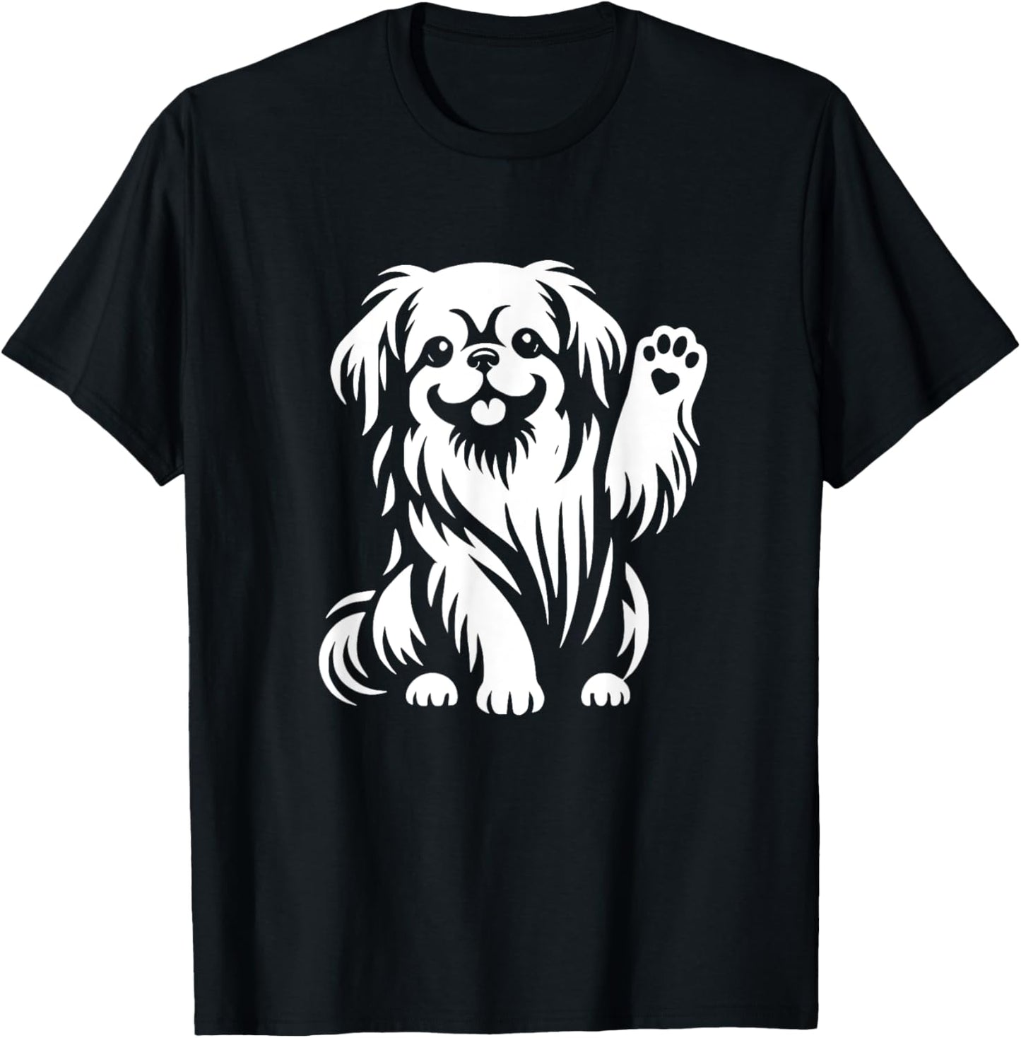 Cute Pekingese Heart Paw Dog Graphic Design T-Shirt