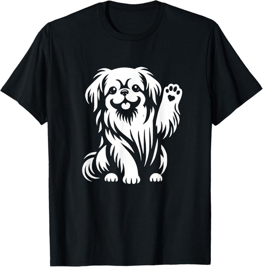 Cute Pekingese Heart Paw Dog Graphic Design T-Shirt