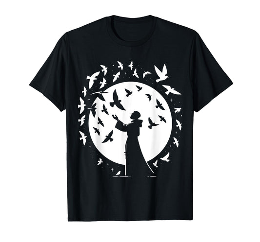 St Francis of Assisi Patron Saint of Animals Birds Catholic T-Shirt