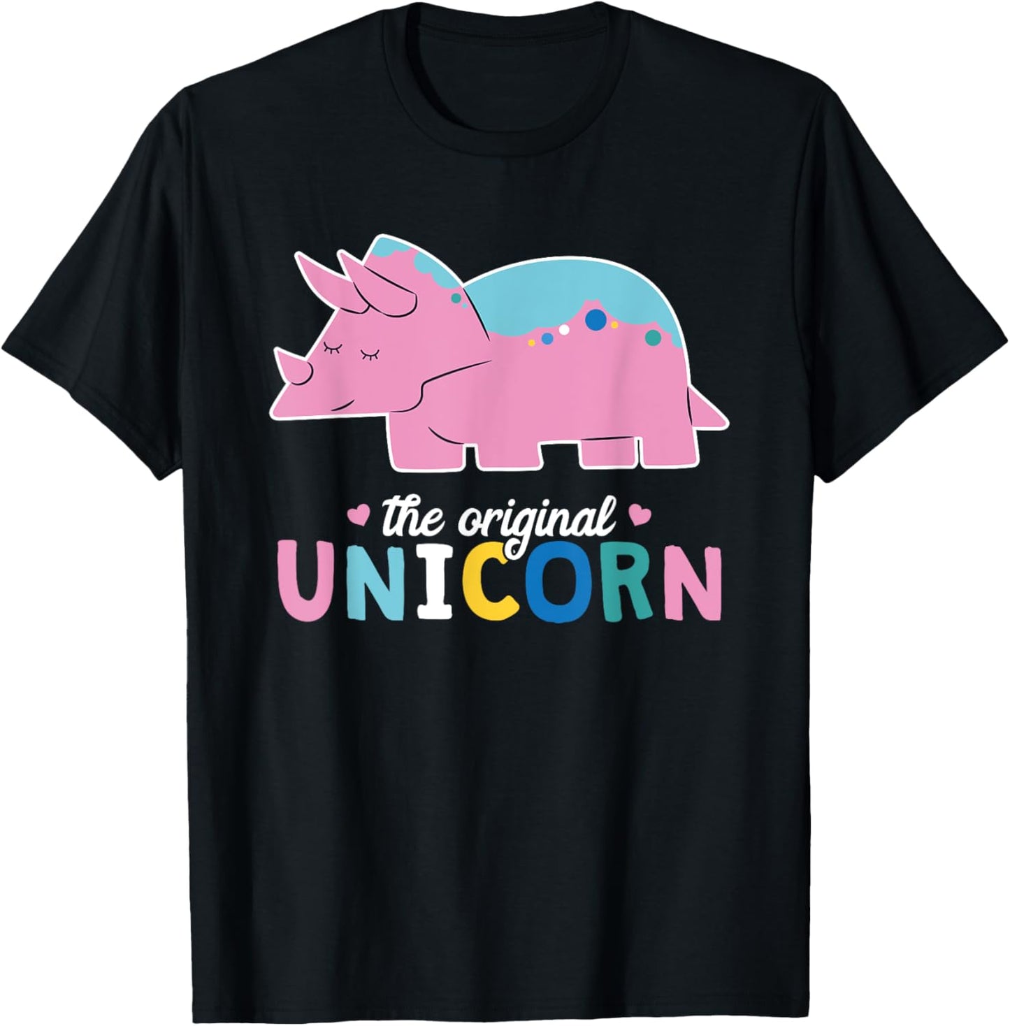 Dino Puns Original Unicorn Triceratops Pink Dinosaur Girls T-Shirt
