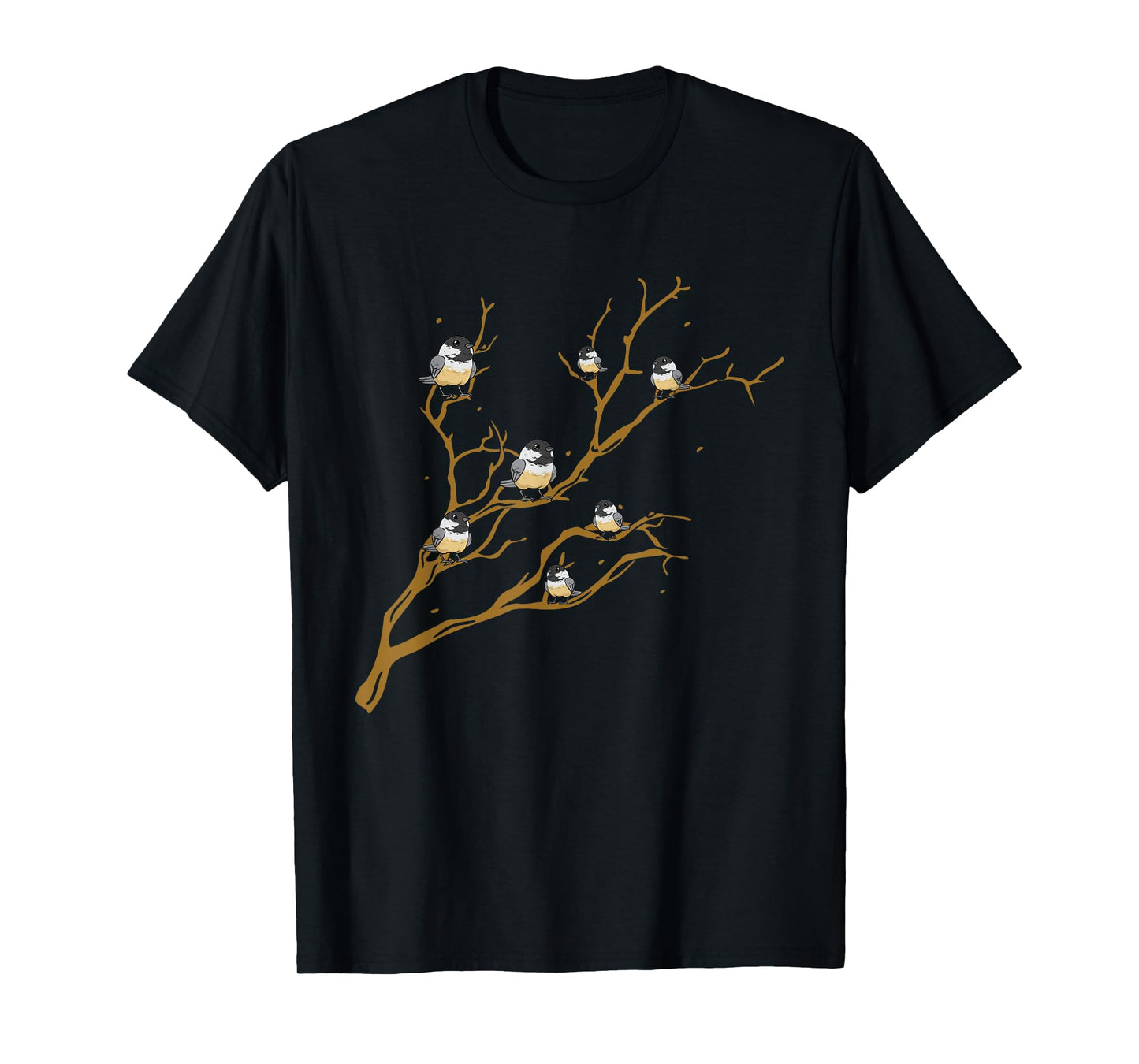 Chickadees On Branch Bird Birding T-Shirt