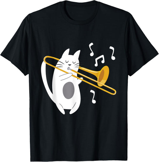 Trombonist Cat - Trombone Player Music Lover T-Shirt