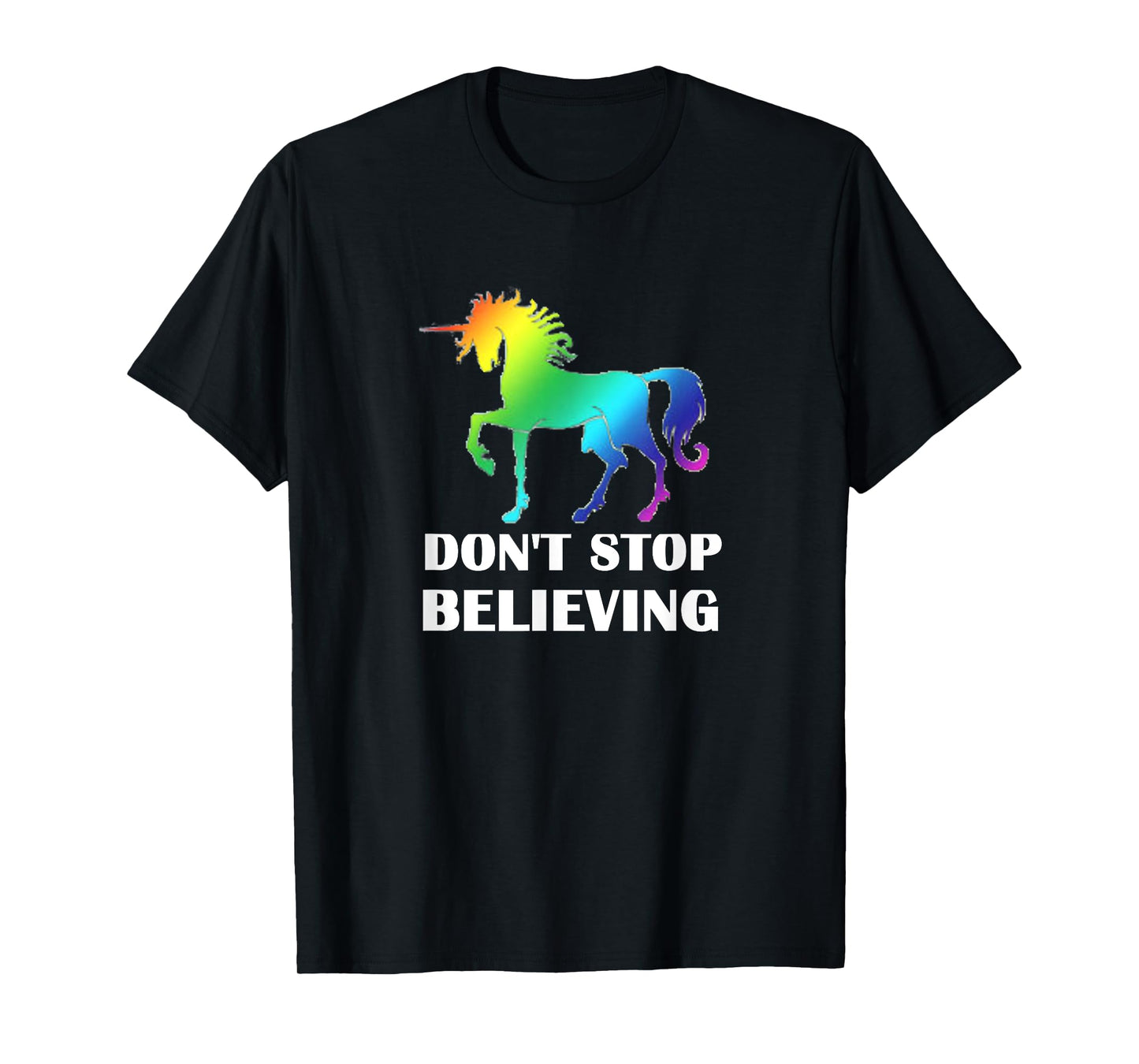 Rainbow Pride LGBTQ Unicorn Don't Stop Believing T-Shirt