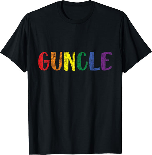 Retro Vintage Guncle Pride Uncle Gay Family Matching LGBTQ T-Shirt