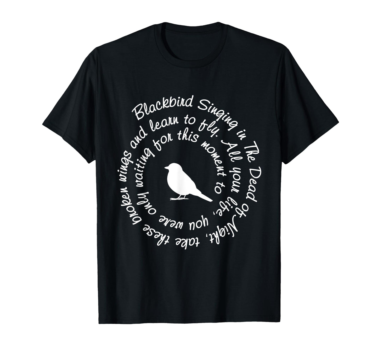 Blackbirds Singing In The Dead Of Night Vintage Retro Birds T-Shirt