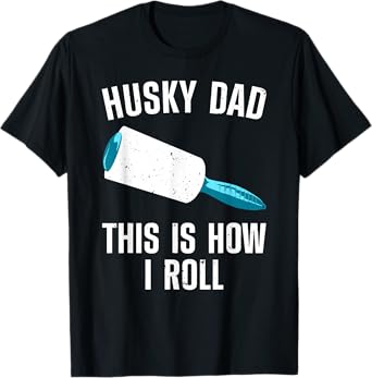 Husky Dad Art For Father Men Husky Lover Siberian Husky Dog T-Shirt