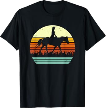 Retro Sun Style Western Ranch Trail Horse T-Shirt