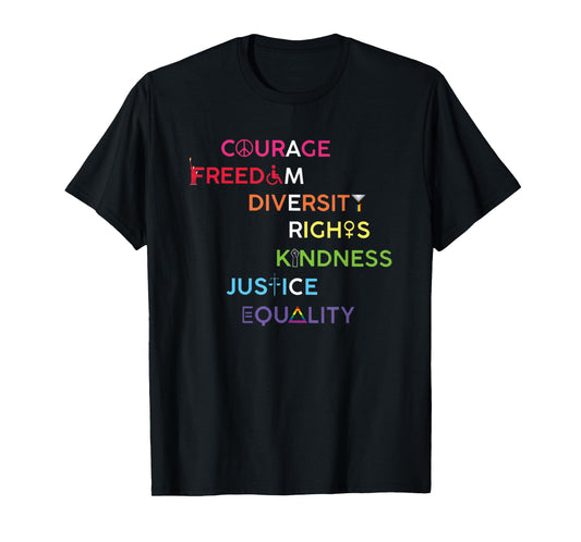america courage freedom diversity human rights T-Shirt