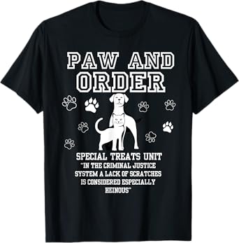 Paw And Order Special Treats Unit Training Dog And Cat Lover Men Women Girls Kids T-Shirt