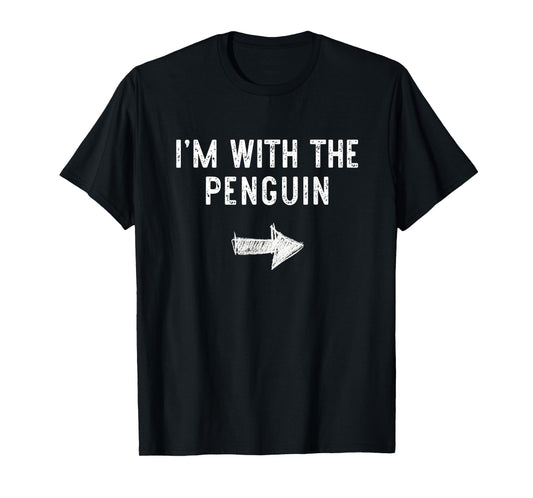 I'm With The Penguin Costume Halloween Matching Couple T-Shirt