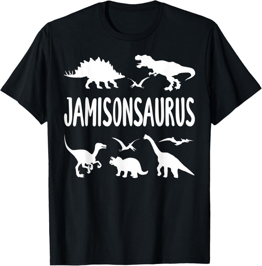 Dinosaur T Rex Jamison Jamisonsaurus Boys Dino Name T-Shirt