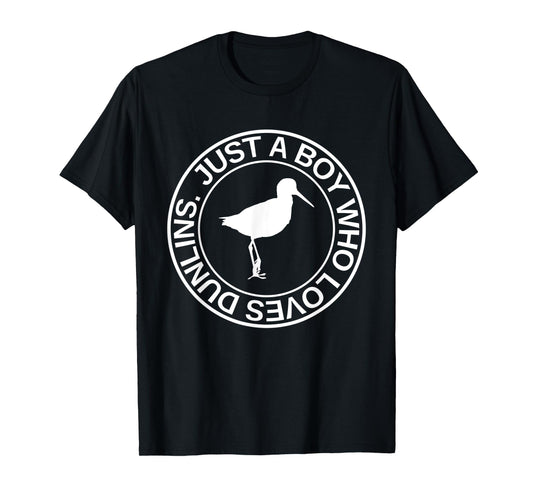 Just A Boy Who Loves Dunlins Gift For Men Sandpiper Bird T-Shirt