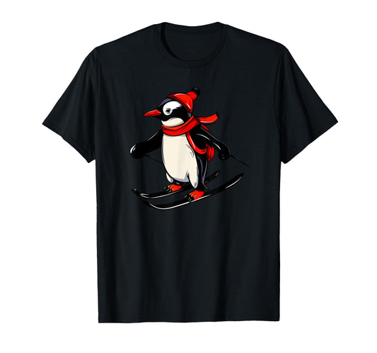 Cute Penguin Skiing - Skiing Penguin T-Shirt