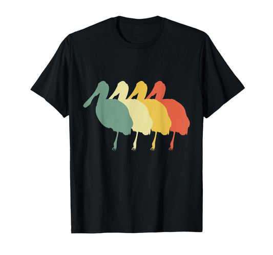 Retro Roseate Bird Vintage Roseate Bird Silhouette Bird T-Shirt