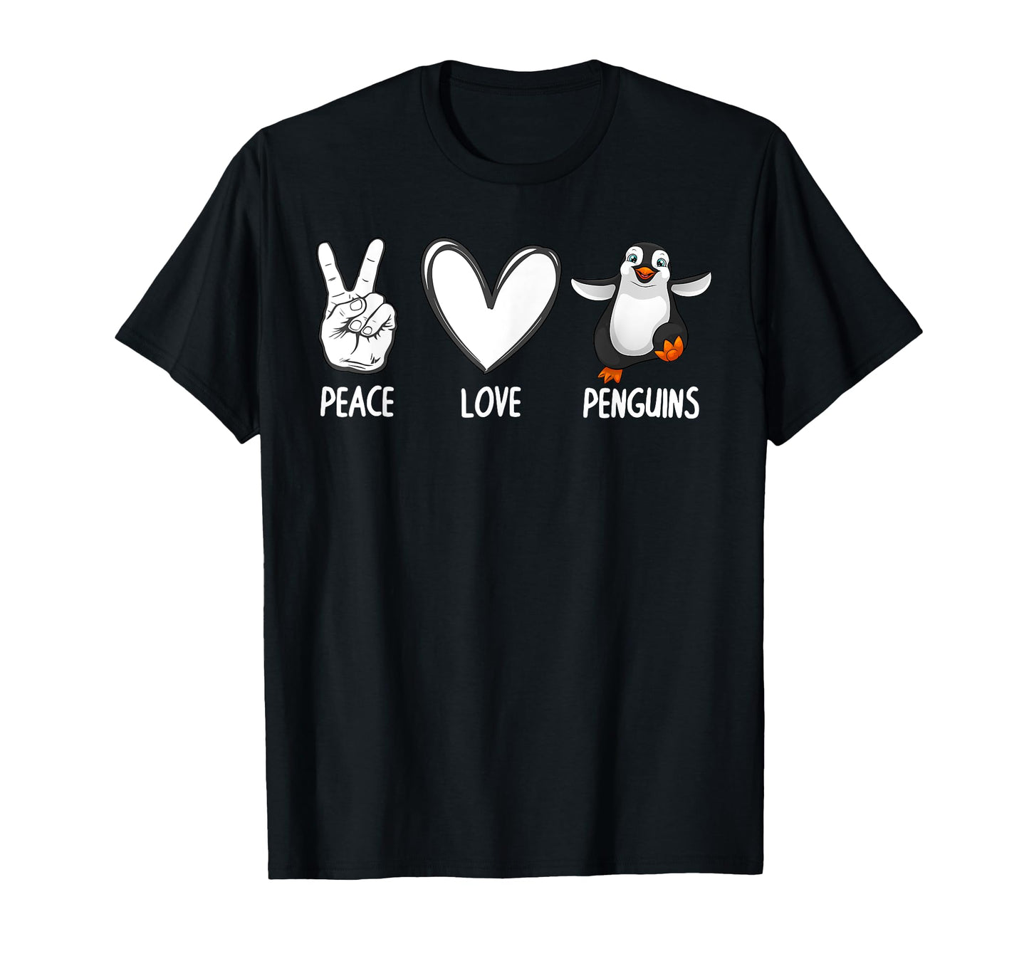 Cool Penguin Art For Men Women Peace Love Penguins Zookeeper T-Shirt