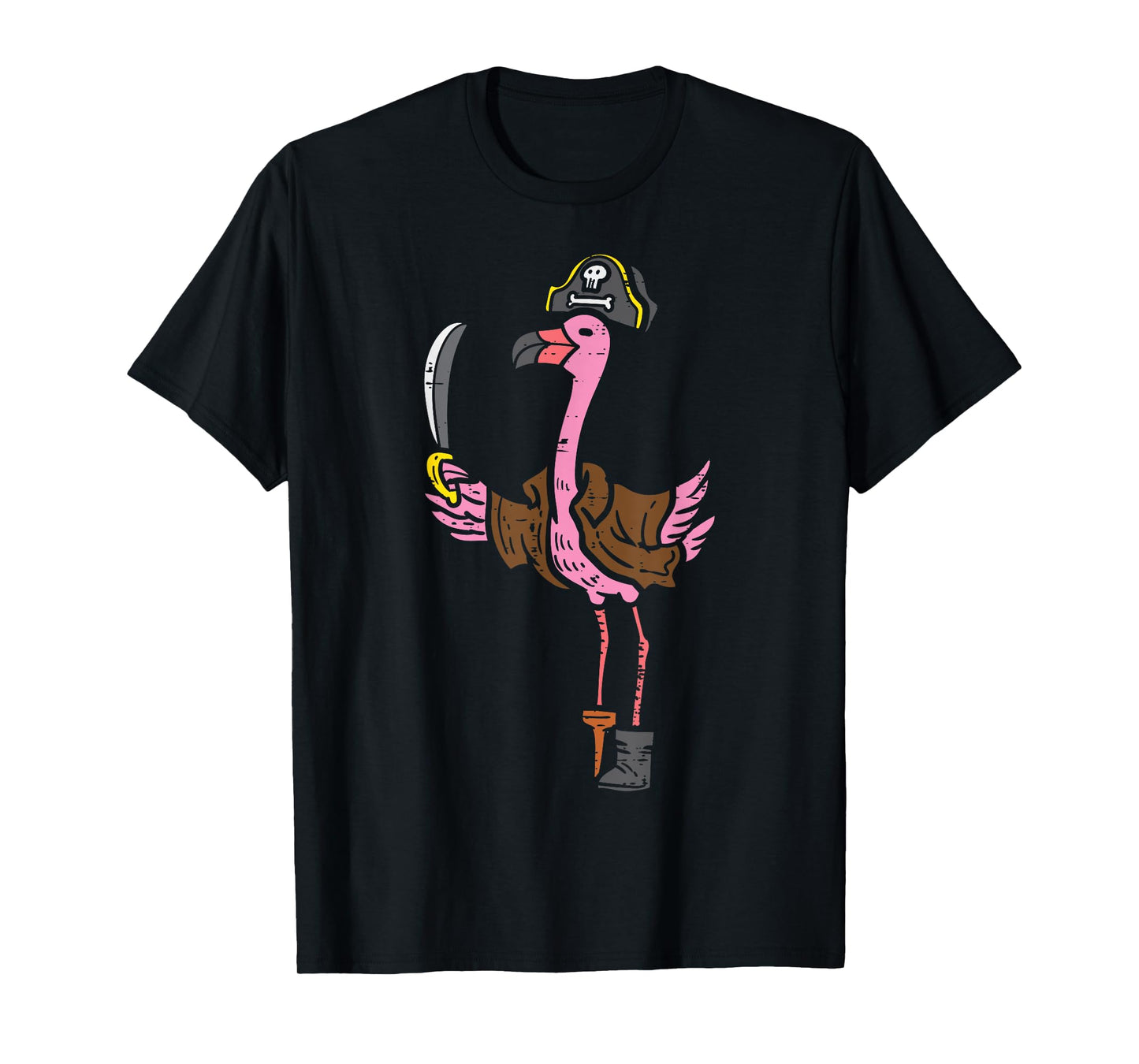 Flamingo Pirate Animal Bird Flamingoween Halloween Women T-Shirt