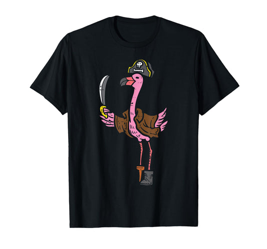Flamingo Pirate Animal Bird Flamingoween Halloween Women T-Shirt